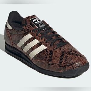 adidas Originals SL 72 OG Women’s Brown Snake-Print Sneakers with White Stripes